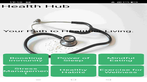 Health Hub: A Health Guide Screen 2