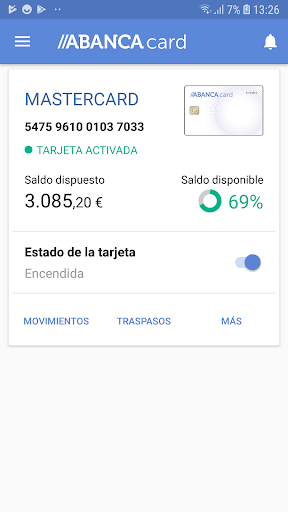 ABANCAcard Screen 2