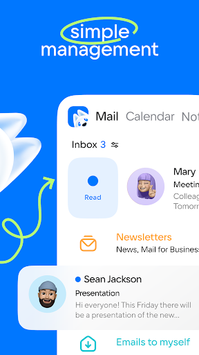 Screenshot of Mail: Email, Cloud, Calendar
