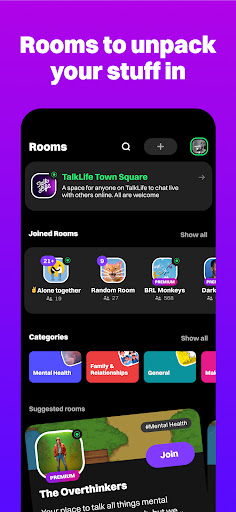 Screenshot of TalkLife: Peer Support