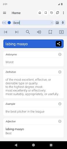 Android application English Cebuano Dictionary screenshort