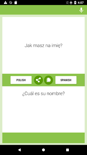 Android application Polish-Spanish Translator screenshort