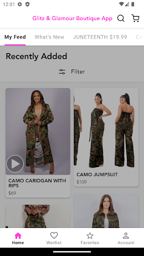 Android application Glitz & Glamour Boutique App screenshort