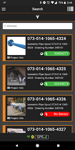 Android application SiteSense® screenshort