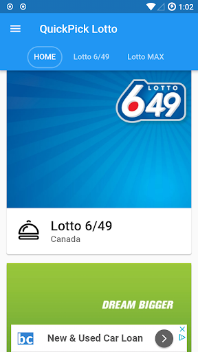 Android application QuickPick Lotto screenshort