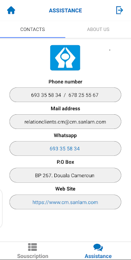 Android application Sanlam Cameroon Sales screenshort