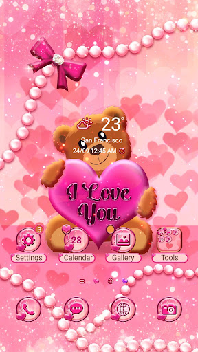 Android application Love Heart Bear - Wallpaper screenshort