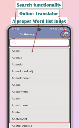 Tamil Dictionary Screen 2