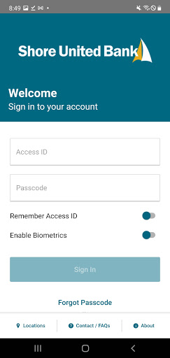 Android application Shore United Bank screenshort