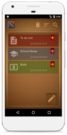 Notebook - Organize Ideas List Screen 2