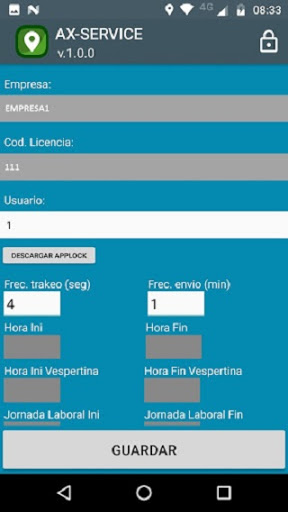 Android application AX-MANDROID screenshort