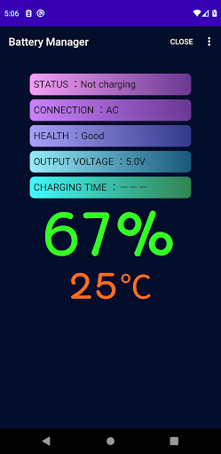 Android application Battery Manager screenshort