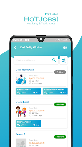 Hotjobs Hotel App Screen 3