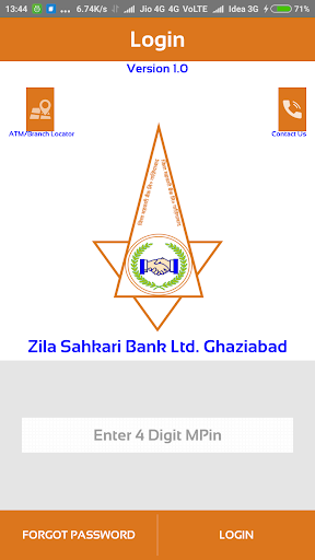 Android application ZSBLGZB-mPassbook(Zila Sahkari screenshort