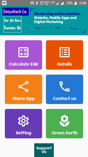 Car Loan EMI Calculator Screen 2