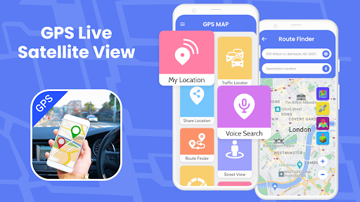 Android application live satellite view real map screenshort