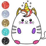 Kawaii Coloring Pages Glitter icon