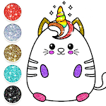Kawaii Coloring Pages With Glitter - Drawing Book Apk