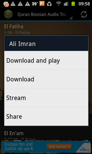 Quran Bosnian Translation MP3 Screen 3