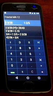 Tangkapan Layar Kalkulator Pecahan "Fraktal MK-12P"