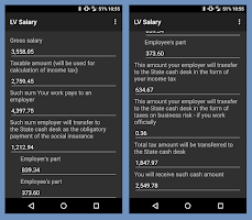 screenshot of LV Salary tax calculator