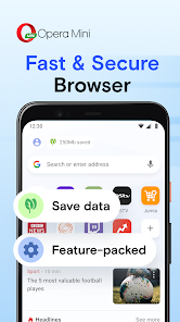 Opera Mini for Android  Ad blocker, File sharing, Data savings