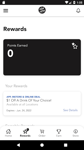 Cream and Coffee Rewards Screen 3