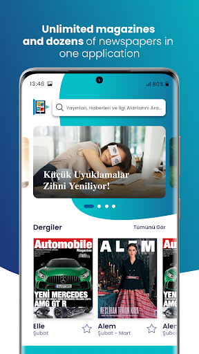 Android application Türk Telekom e-dergi screenshort
