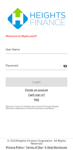 Android application Heights Finance screenshort