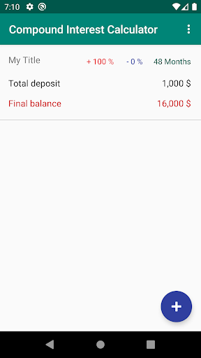 Android application HYP Easy Compound Interest Cal screenshort