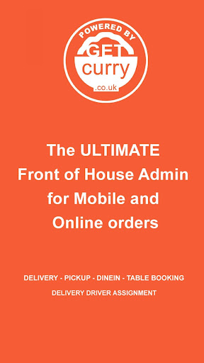 Android application GetCurry Management (Front of screenshort