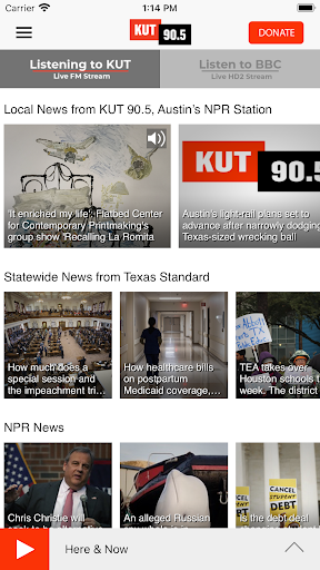 KUT 90.5 Austin’s NPR Station Screen 2