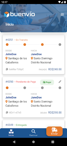 Android application Buenvío screenshort