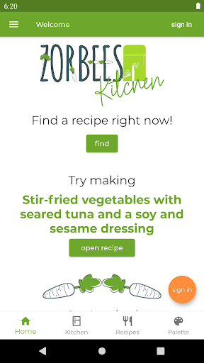 Android application Zorbee's Kitchen screenshort