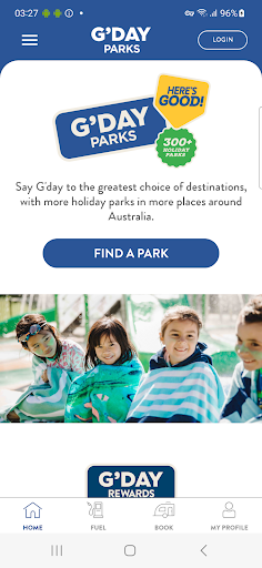 Android application G'day Parks screenshort