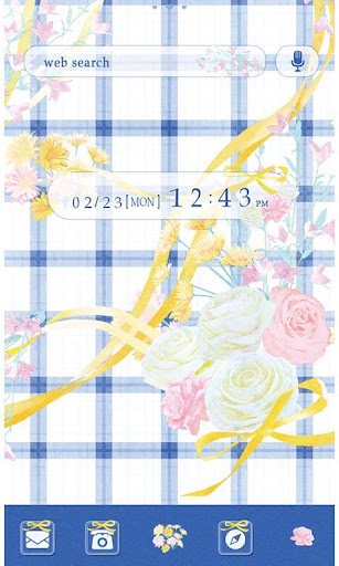 Android application Flower Theme-Blue Gingham- screenshort