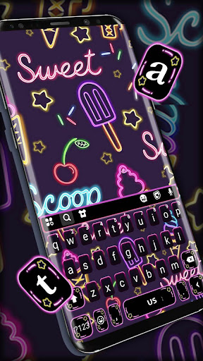 Neon Doodle Keyboard Theme Screen 2