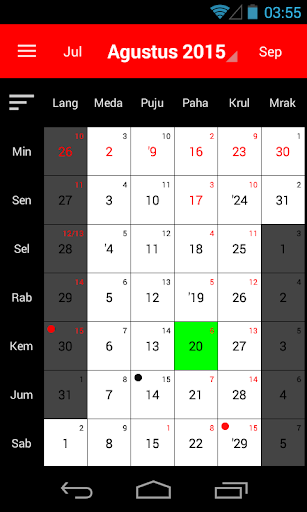 Kalender Bali Screen 2