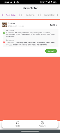 Android application Valamove Delivery Partner screenshort