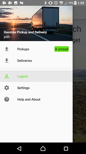 Geomax Pickup and Delivery Screen 2