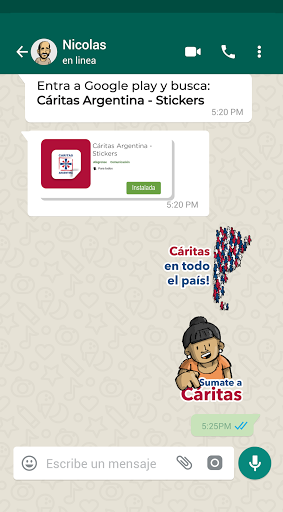Android application Cáritas Argentina - Stickers screenshort