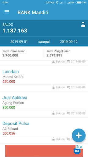 Pencatat Keuangan Screen 2