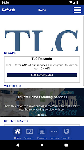 Android application TLC Cleaning Service screenshort
