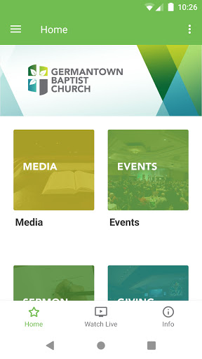 Android application Germantown Baptist Church screenshort