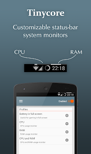 Tinycore - CPU, RAM monitor Ekran görüntüsü