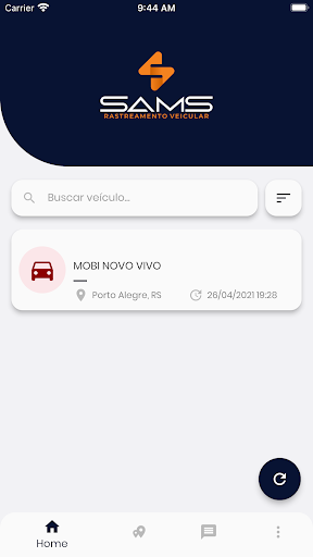 Android application Sams Rastreamento Veicular screenshort
