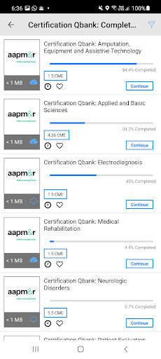AAPM&R Learn Screen 2