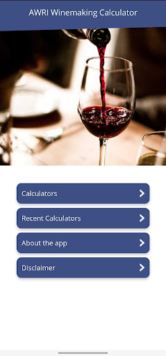Android application AWRI Winemaking Calculator screenshort
