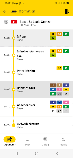 Abfahrten Screen 3