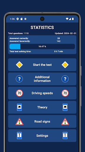 Android application Road Traffic Rules Test 2024 screenshort